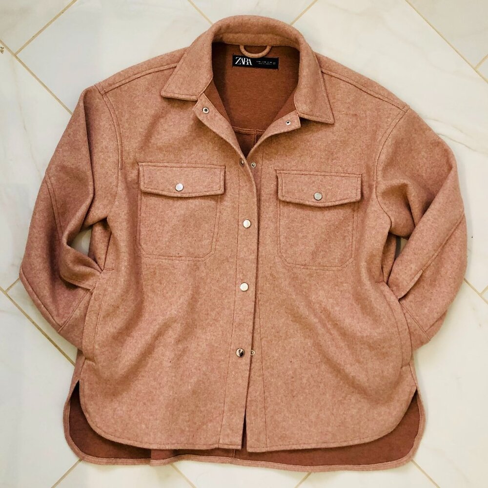Zara Medium Shacket Dusty Rose Pink Color Medium